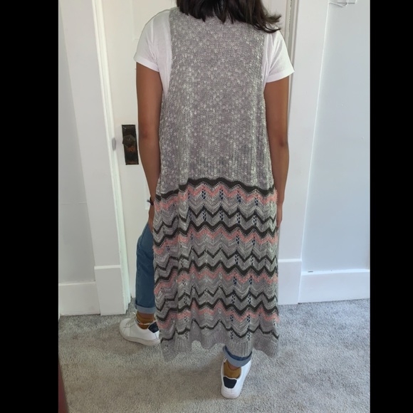 Sleeveless Floor Length Sweater Vest 